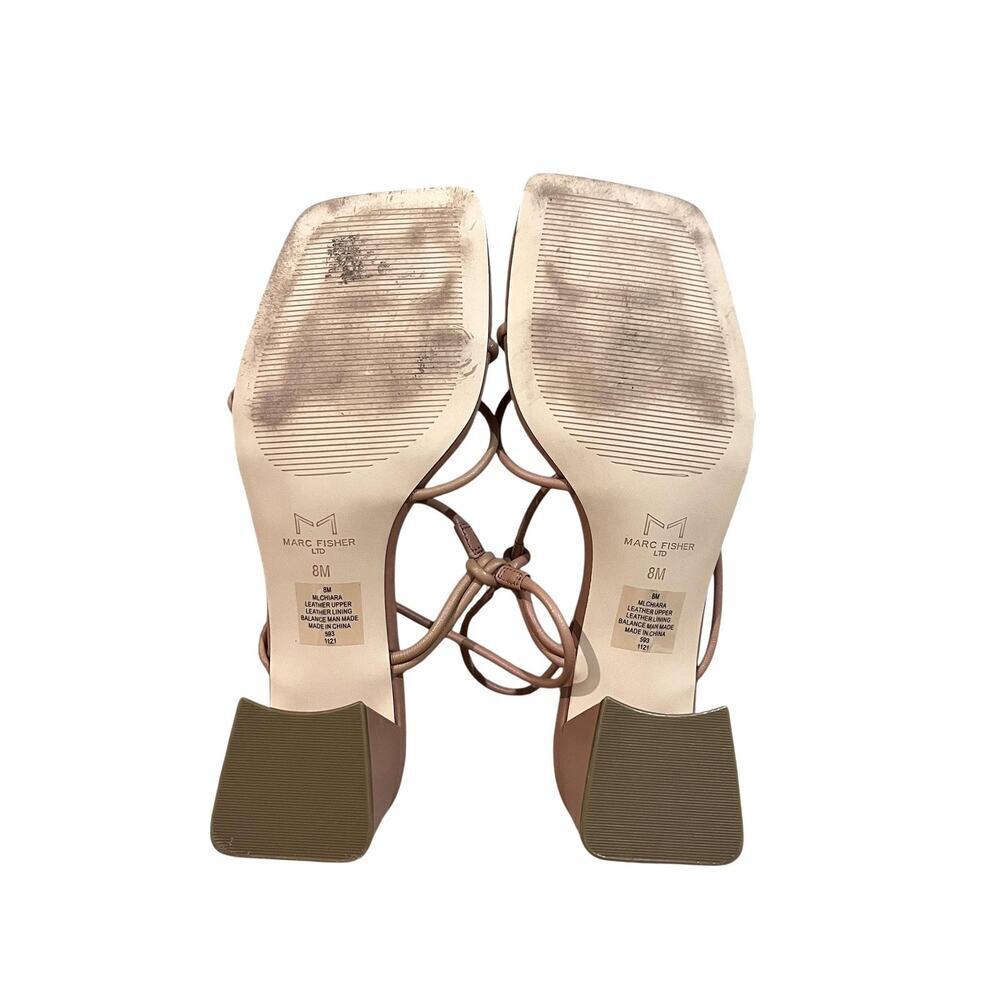 Marc Fisher LTD Shoes Womens Size 8M Beige Mlchiara Strappy Block Heel Sandals - Picture 8 of 9